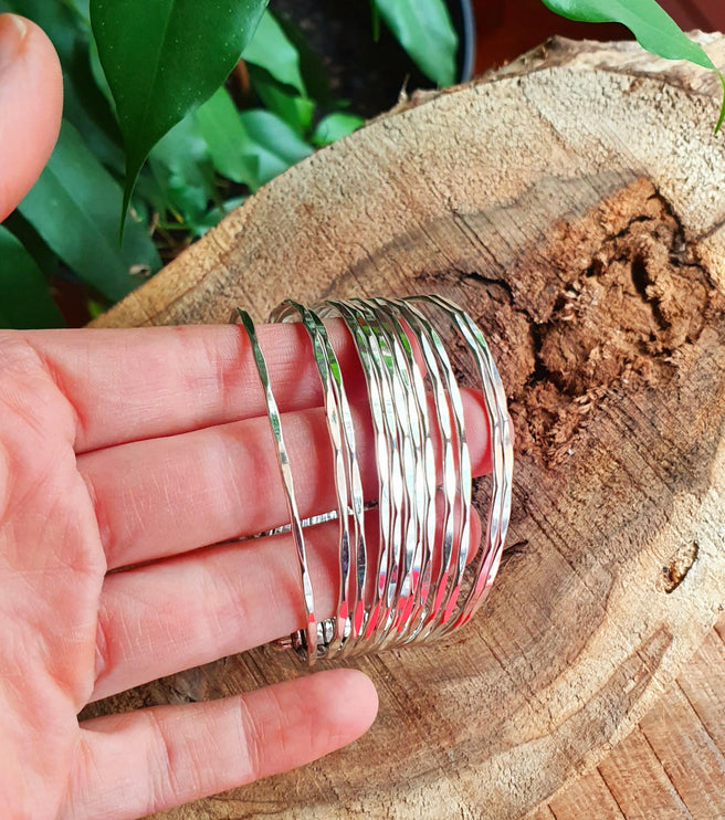 Textured Silver Cuff Bracelet / Boho / Ethnic / Rustic / Bohemian / Hippie / Gypsy / Jewellery / Adjustable