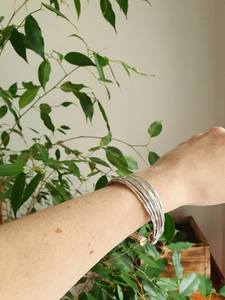Textured Silver Cuff Bracelet / Boho / Ethnic / Rustic / Bohemian / Hippie / Gypsy / Jewellery / Adjustable