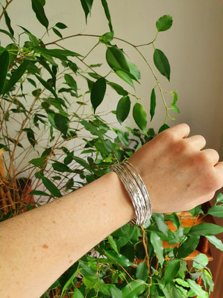 Textured Silver Cuff Bracelet / Boho / Ethnic / Rustic / Bohemian / Hippie / Gypsy / Jewellery / Adjustable
