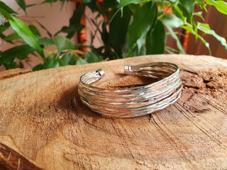 Textured Silver Cuff Bracelet / Boho / Ethnic / Rustic / Bohemian / Hippie / Gypsy / Jewellery / Adjustable