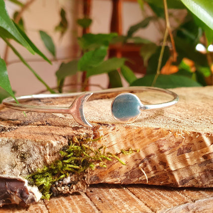 Earth + Moon Bracelet / Bangle / Silver / Galaxy / Ethnic / Rustic / Bohemian / Hippie / Gypsy / Psy / Chic / Jewellery / Body / Adjustable