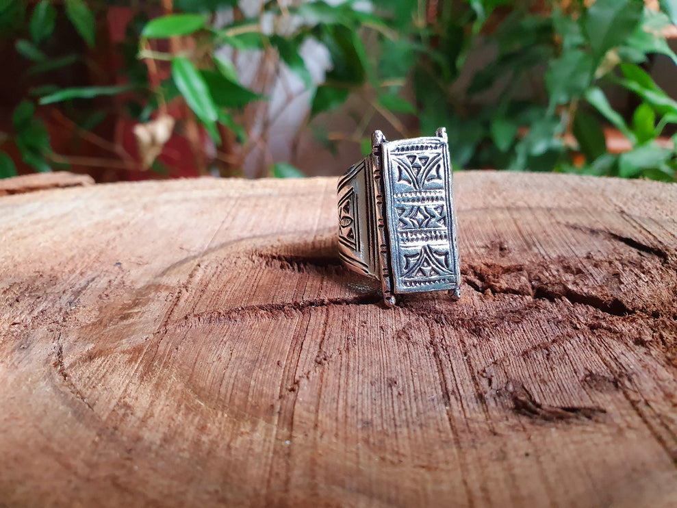 Tuareg Silver Ring / Mens Ring / Boho / Ethnic / Rustic / Festival / Bohemian / Hippie / Gypsy / Psy / Thumb / Mens gift