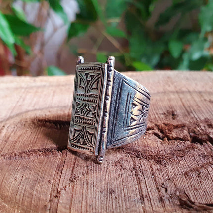 Tuareg Silver Ring / Mens Ring / Boho / Ethnic / Rustic / Festival / Bohemian / Hippie / Gypsy / Psy / Thumb / Mens gift