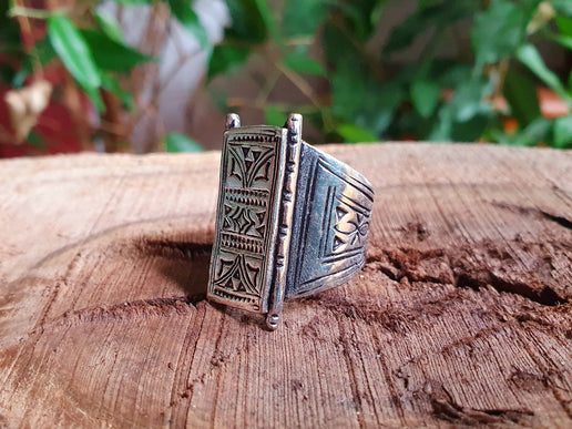 Tuareg Silver Ring / Mens Ring / Boho / Ethnic / Rustic / Festival / Bohemian / Hippie / Gypsy / Psy / Thumb / Mens gift