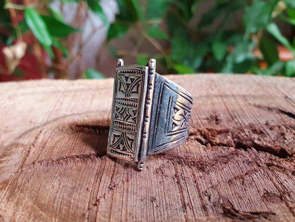 Tuareg Silver Ring / Mens Ring / Boho / Ethnic / Rustic / Festival / Bohemian / Hippie / Gypsy / Psy / Thumb / Mens gift