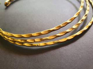 Hammered Choker Brass Necklace / Rustic / Gypsy / Lightweight / Boho / Tribal / Hippie / Rustic / Vegan /