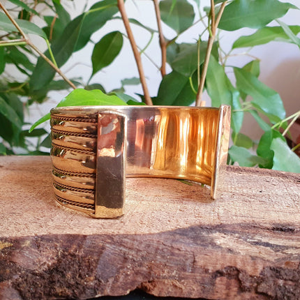 Textured Brass Cuff Bracelet / Tribal / Celtic / Boho / Ethnic / Rustic / Bohemian / Hippie / Gypsy / Jewellery / Adjustable / Unisex / Mens