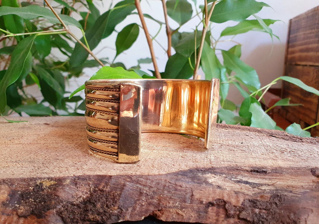 Textured Brass Cuff Bracelet / Tribal / Celtic / Boho / Ethnic / Rustic / Bohemian / Hippie / Gypsy / Jewellery / Adjustable / Unisex / Mens