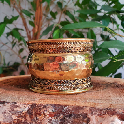 Textured Brass Cuff Bracelet / Tribal / Hammered / Boho / Ethnic / Rustic / Bohemian / Hippie / Gypsy / Jewellery / Adjustable / Unisex /