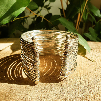 Textured Silver Cuff Bracelet / Boho / Ethnic / Rustic / Bohemian / Hippie / Gypsy / Jewellery / Adjustable