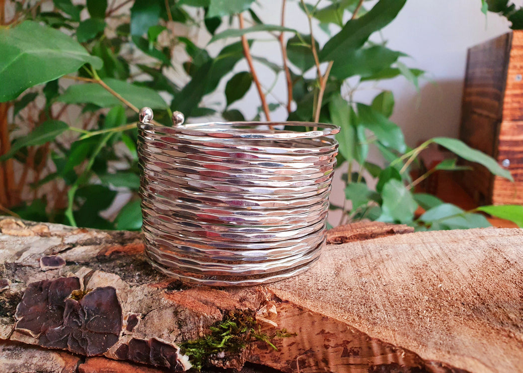 Textured Silver Cuff Bracelet / Boho / Ethnic / Rustic / Bohemian / Hippie / Gypsy / Jewellery / Adjustable