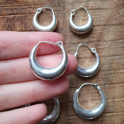 Chunky Silver Hoops; Thick Hoop Earrings Ethnic / Boho / Vintage Unisex / Mens / Rustic / Psy / Gypsy / Spiral / Hippie / Tribal