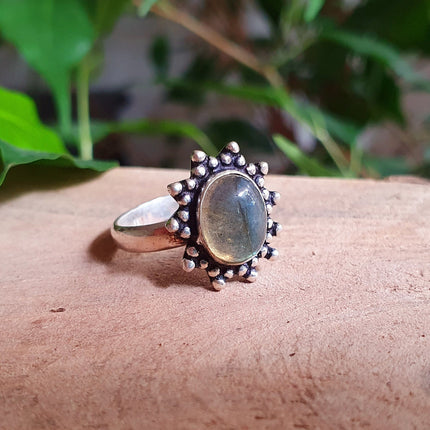 Labradorite RIng Silver Jewellery / Boho / Bohemian / Rustic / Tribal / Gypsy / Festival