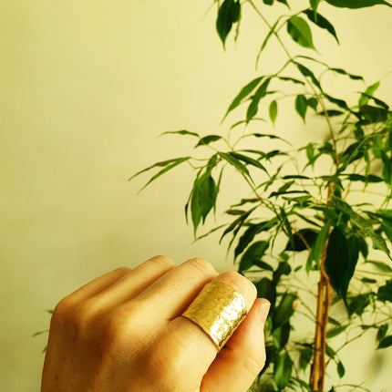 Hammered Boho Brass Ring / Bohemian / Ethnic / Psy / Rustic / Tribal / Gypsy / Festival / Healing / Festival