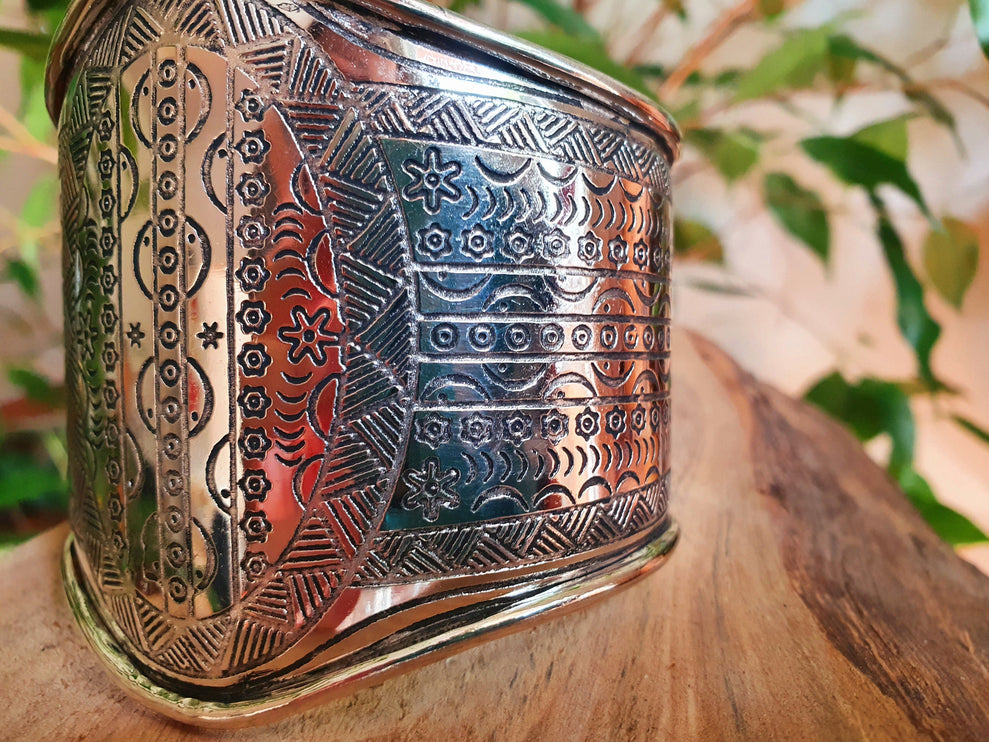 Aztec Silver Cuff Bracelet / Tribal / Inca / Mens / Unisex / Boho / Ethnic / Rustic / Bohemian / Hippie / Gypsy / Jewellery / Adjustable