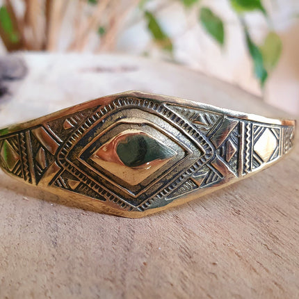 Tuareg Brass Bracelet / Bangle / Cuff / Unisex / Boho / Ethnic / Rustic / Bohemian / Hippie / Gypsy / Geometric /