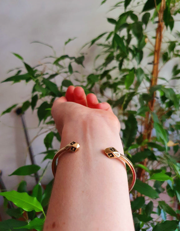 Aztec Brass Bracelet / Tuareg Jewelry / Cuff / Unisex / Boho / Ethnic / Rustic / Bohemian / Hippie / Gypsy / Geometric /