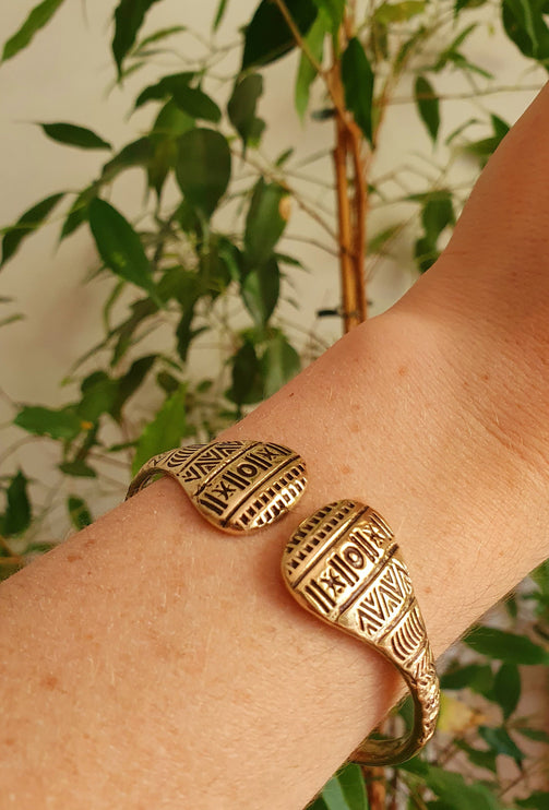 Aztec Brass Bracelet / Bangle / Cuff / Unisex / Boho / Ethnic / Rustic / Bohemian / Hippie / Gypsy / Geometric /