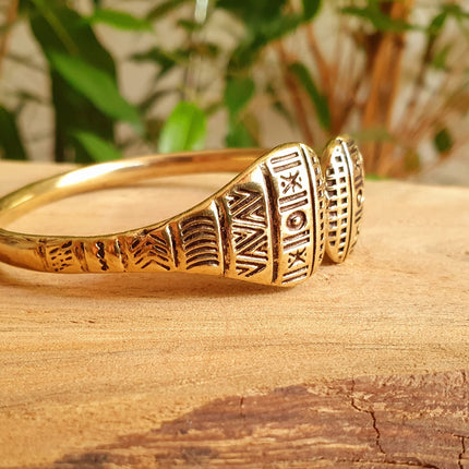 Aztec Brass Bracelet / Bangle / Cuff / Unisex / Boho / Ethnic / Rustic / Bohemian / Hippie / Gypsy / Geometric /