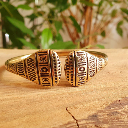 Aztec Brass Bracelet / Bangle / Cuff / Unisex / Boho / Ethnic / Rustic / Bohemian / Hippie / Gypsy / Geometric /