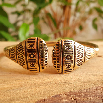 Aztec Brass Bracelet / Bangle / Cuff / Unisex / Boho / Ethnic / Rustic / Bohemian / Hippie / Gypsy / Geometric /