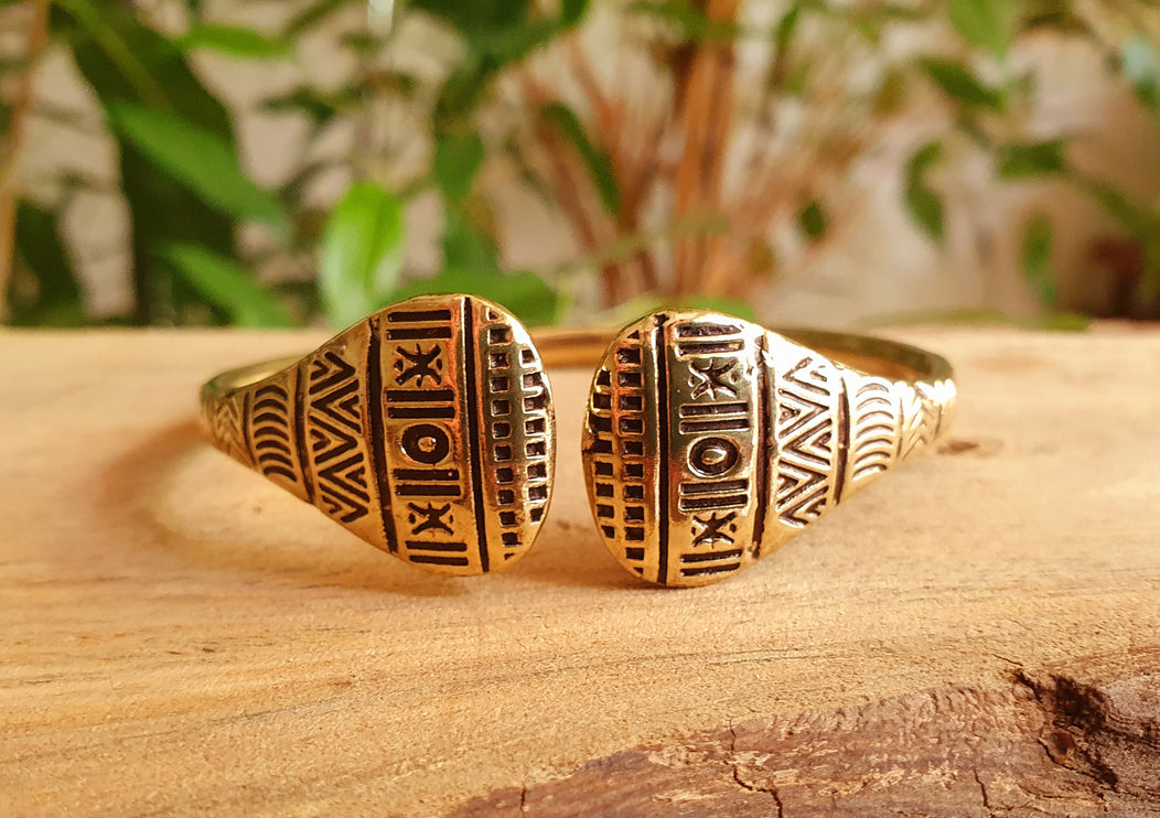 Aztec Brass Bracelet / Bangle / Cuff / Unisex / Boho / Ethnic / Rustic / Bohemian / Hippie / Gypsy / Geometric /