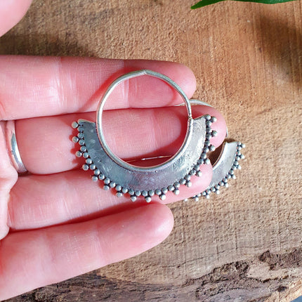 Gypsy Brass Hoop Earrings; Ethnic, Geometric, Rustic, Yoga, Hippie, Gypsy, Pretty, Psy, Boho, Bohemian, Festival