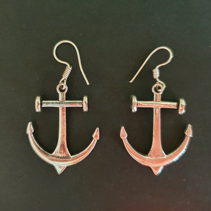 Anchor Earrings / Silver / Sailor / Sea / Ocean / Boat / Nautical / Travel / Voyage / Marine /