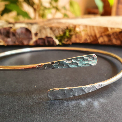 Hammered Silver Arm Bracelet / Boho / Tribal / Spiral / Bangle/ Ethnic / Rustic / Bohemian / Hippie / Body jewellery / Psy / Adjustable