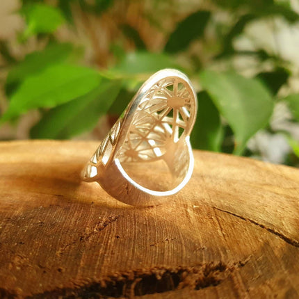 Large Geometric Stars Silver Ring / Boho / Ethnic / Rustic / Festival / Tribal / Hippie / Gypsy / Psy / Thumb / Psy