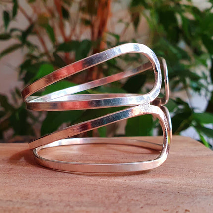 Cuff Silver Bracelet / Swirl style / Bangle / Boho / Ethnic / Rustic / Bohemian / Hippie / Gypsy / Jewellery /