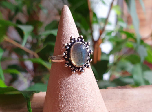 Labradorite RIng Silver Jewellery / Boho / Bohemian / Rustic / Tribal / Gypsy / Festival