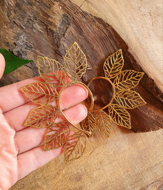 Ear Cuff Brass Leaf design / Tribal / Boho / Costume / Fancy Dress / Cosplay / Festival Jewellery / Indian /