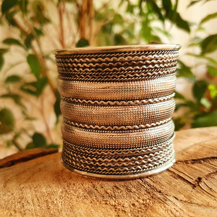 Large Silver Cuff Bracelet / Tribal / Celtic / Boho / Ethnic / Rustic / Bohemian / Hippie / Gypsy / Jewellery / Adjustable