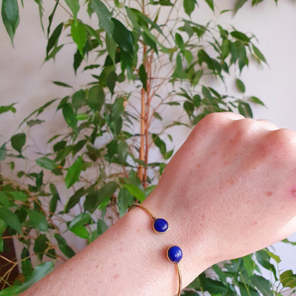 Lapis Lazuli Bracelet / boho Bangle / Brass / Ethnic / Rustic / Bohemian / Hippie / Gypsy / Psy / Chic / Jewellery / Body / Adjustable