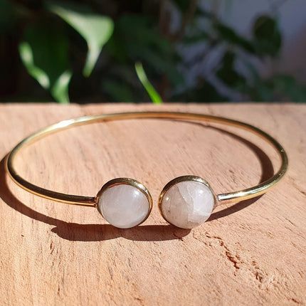 Moonstone Boho Bracelet / Bangle / Brass / Ethnic / Rustic / Bohemian / Hippie / Gypsy / Psy / Chic / Jewellery / Body / Adjustable