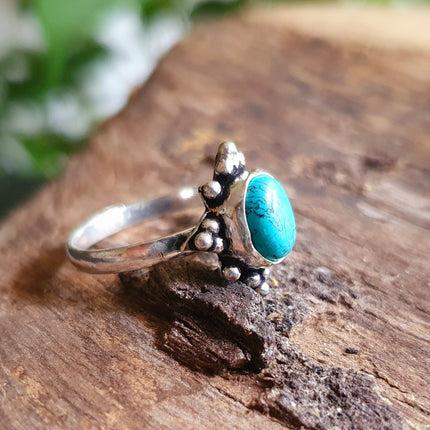 Bohemian Turquoise and Silver Ring / Blue / Hippie / Boho / Ethnic / Rustic / Tribal / Gypsy / Festival / Healing / Festival