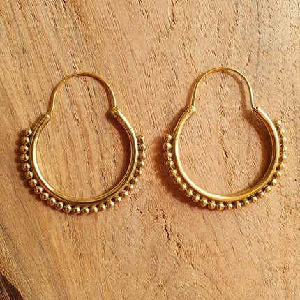 Tribal Brass Hoop Earrings; Ethnic, Geometric, Rustic, Yoga, Hippie, Gypsy, Pretty, Psy, Boho, Bohemian, Festival