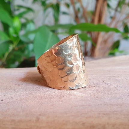 Hammered Boho Brass Ring / Bohemian / Ethnic / Psy / Rustic / Tribal / Gypsy / Festival / Healing / Festival