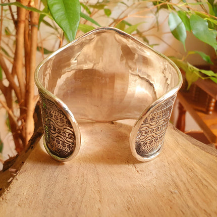 Aztec Silver Cuff Bracelet / Tribal / Inca / Mens / Unisex / Boho / Ethnic / Rustic / Bohemian / Hippie / Gypsy / Jewellery / Adjustable