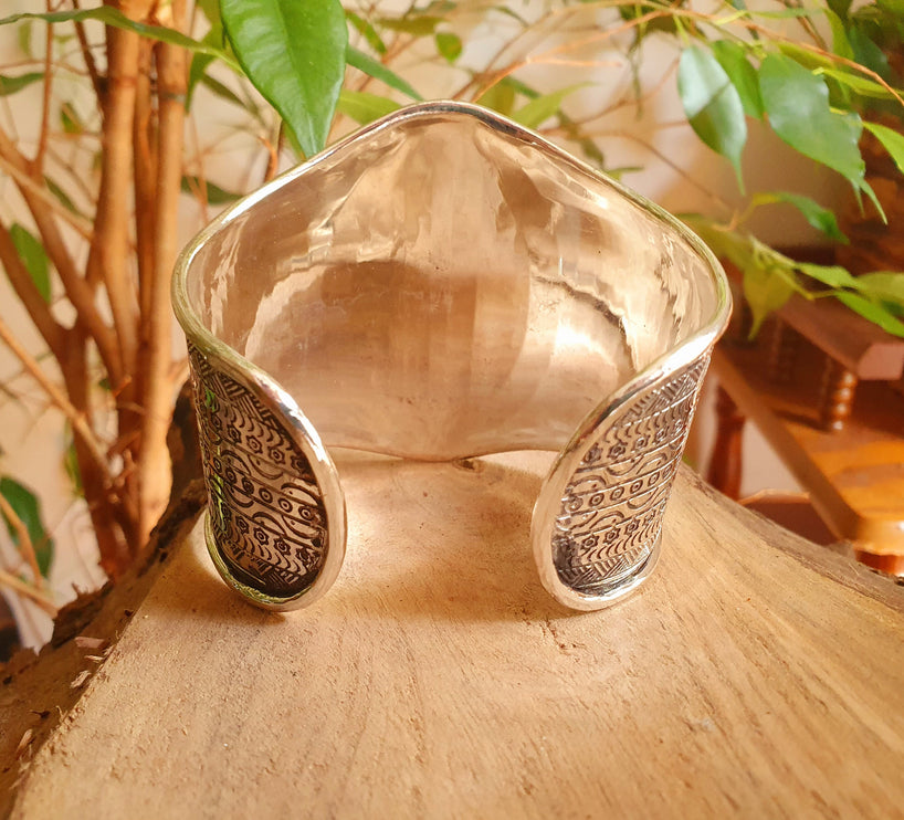 Aztec Silver Cuff Bracelet / Tribal / Inca / Mens / Unisex / Boho / Ethnic / Rustic / Bohemian / Hippie / Gypsy / Jewellery / Adjustable