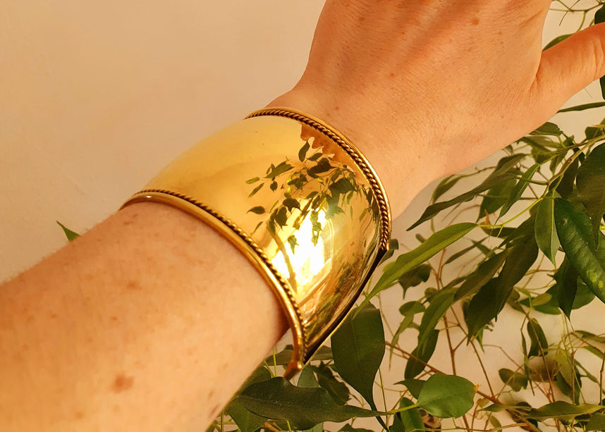 Textured Brass Cuff Bracelet / Tribal / Hammered / Boho / Ethnic / Rustic / Bohemian / Hippie / Gypsy / Jewellery / Adjustable / Unisex /