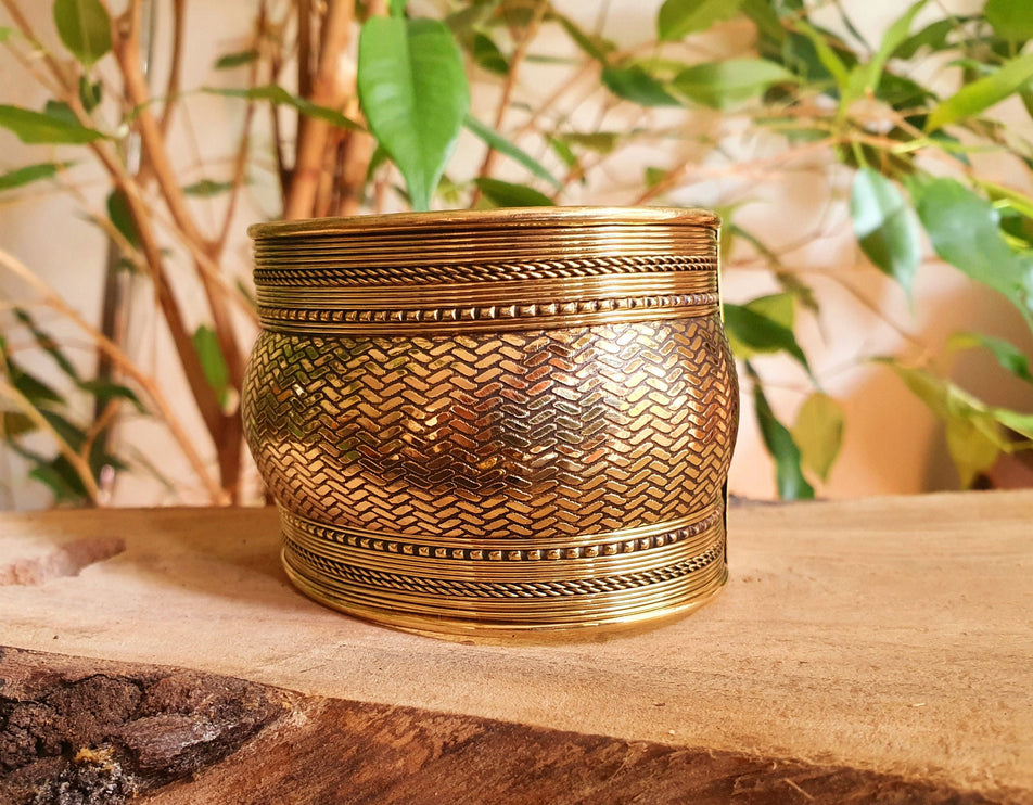 Textured Brass Cuff Bracelet / Tribal / Hammered / Boho / Ethnic / Rustic / Bohemian / Hippie / Gypsy / Jewellery / Adjustable / Unisex /