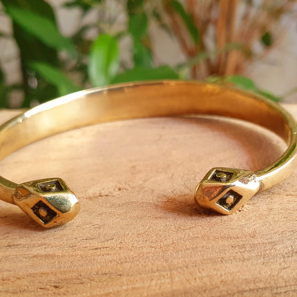 Aztec Brass Bracelet / Tuareg Jewelry / Cuff / Unisex / Boho / Ethnic / Rustic / Bohemian / Hippie / Gypsy / Geometric /