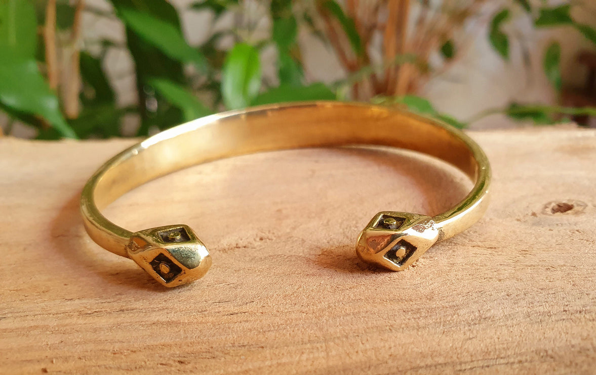 Aztec Brass Bracelet / Tuareg Jewelry / Cuff / Unisex / Boho / Ethnic / Rustic / Bohemian / Hippie / Gypsy / Geometric /