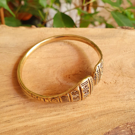 Aztec Brass Bracelet / Bangle / Cuff / Unisex / Boho / Ethnic / Rustic / Bohemian / Hippie / Gypsy / Geometric /