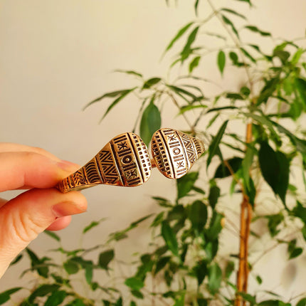 Aztec Brass Bracelet / Bangle / Cuff / Unisex / Boho / Ethnic / Rustic / Bohemian / Hippie / Gypsy / Geometric /