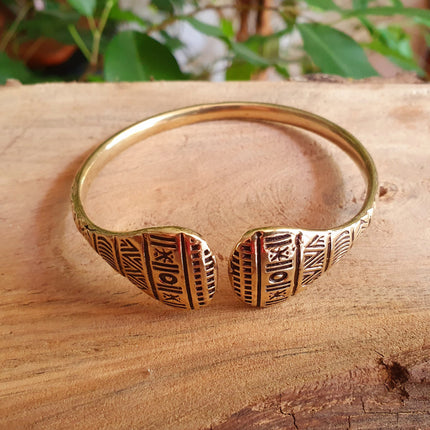 Aztec Brass Bracelet / Bangle / Cuff / Unisex / Boho / Ethnic / Rustic / Bohemian / Hippie / Gypsy / Geometric /