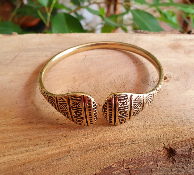 Aztec Brass Bracelet / Bangle / Cuff / Unisex / Boho / Ethnic / Rustic / Bohemian / Hippie / Gypsy / Geometric /