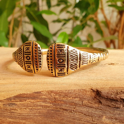 Aztec Brass Bracelet / Bangle / Cuff / Unisex / Boho / Ethnic / Rustic / Bohemian / Hippie / Gypsy / Geometric /